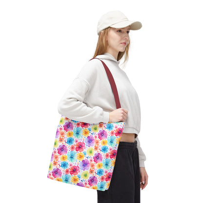 Vibrant Floral Tote Bag, Perfect Gift for Mother's Day, Bright Summer Accessory