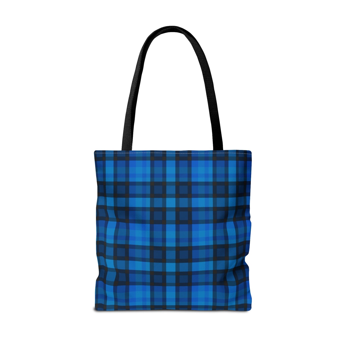 Blue Plaid Tote Bag, Gift for Her or Him,