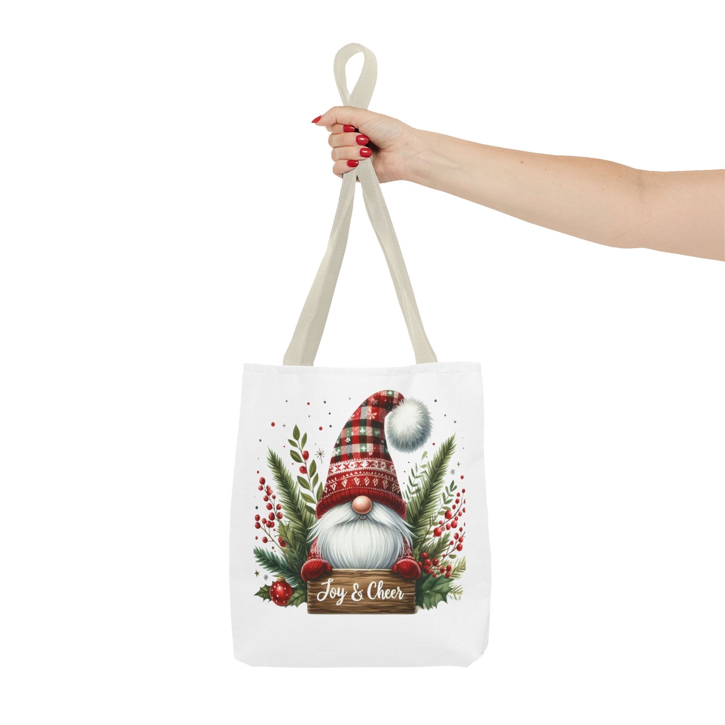Christmas Gnome Tote Bag - Joy & Cheer Holiday Shopper