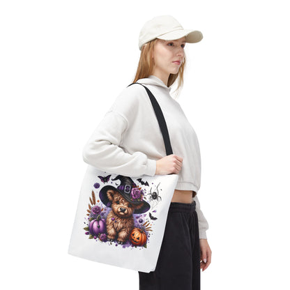 Halloween Cow Witch Tote Bag