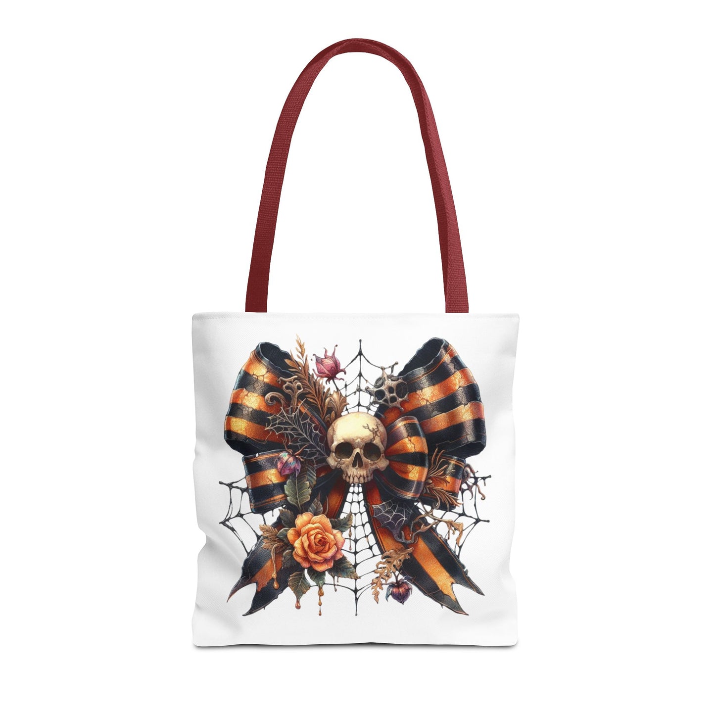 Halloween Skull & Ribbon Tote Bag