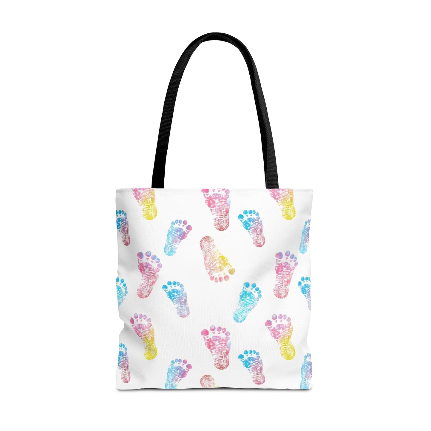 Colorful Baby Footprint Tote Bag,  Gift for New Moms