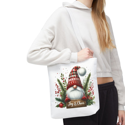 Christmas Gnome Tote Bag - Joy & Cheer Holiday Shopper