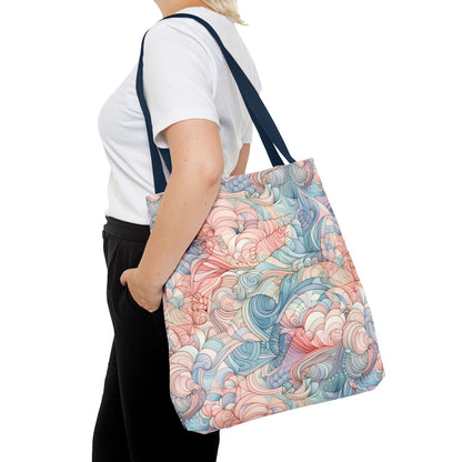 Artistic Tote Bag with a Colorful Swirl Design