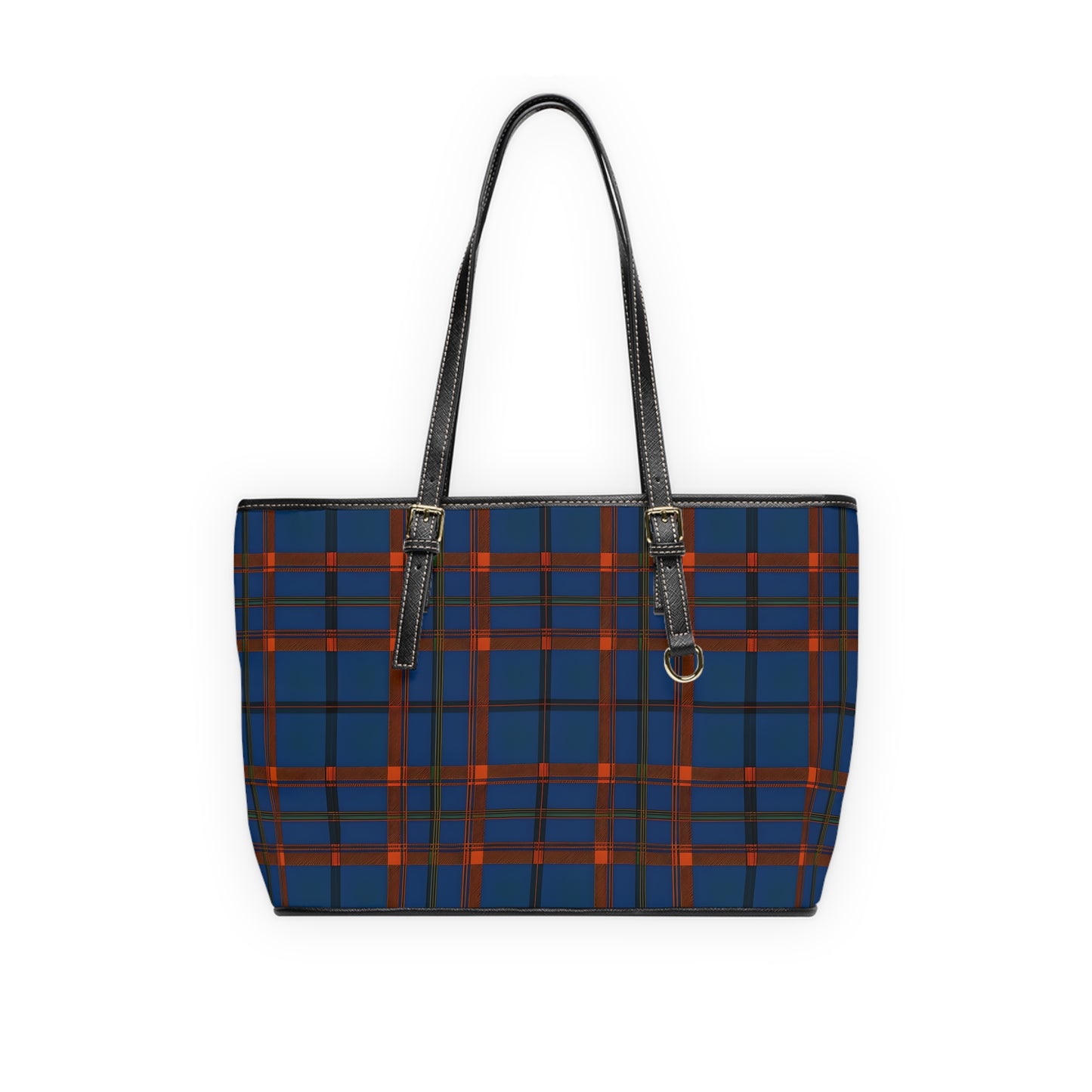 Navy & Rust Plaid Shoulder Bag
