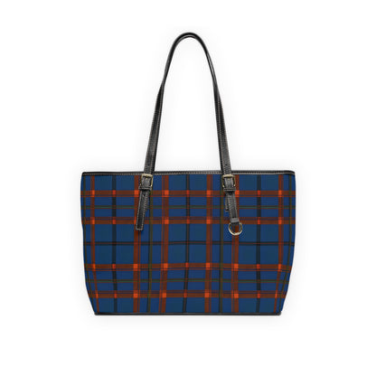 Navy & Rust Plaid Shoulder Bag