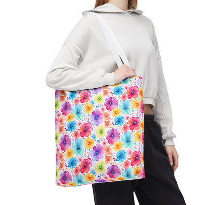 Vibrant Floral Tote Bag, Perfect Gift for Mother's Day, Bright Summer Accessory