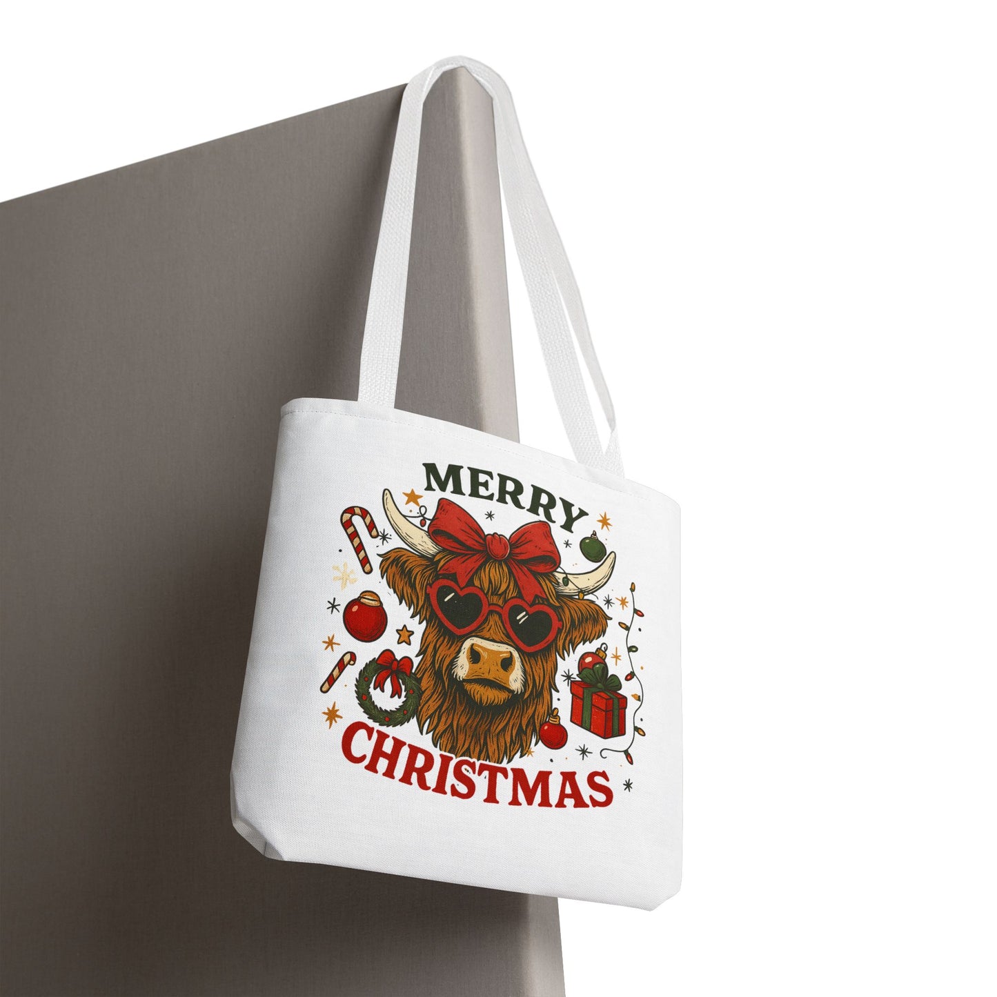 Christmas Cow Tote Bag