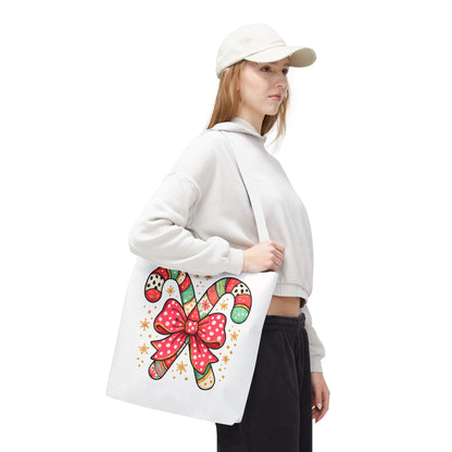 Candy Cane Holiday Tote Bag