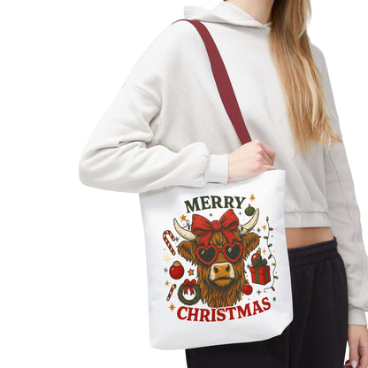 Christmas Cow Tote Bag