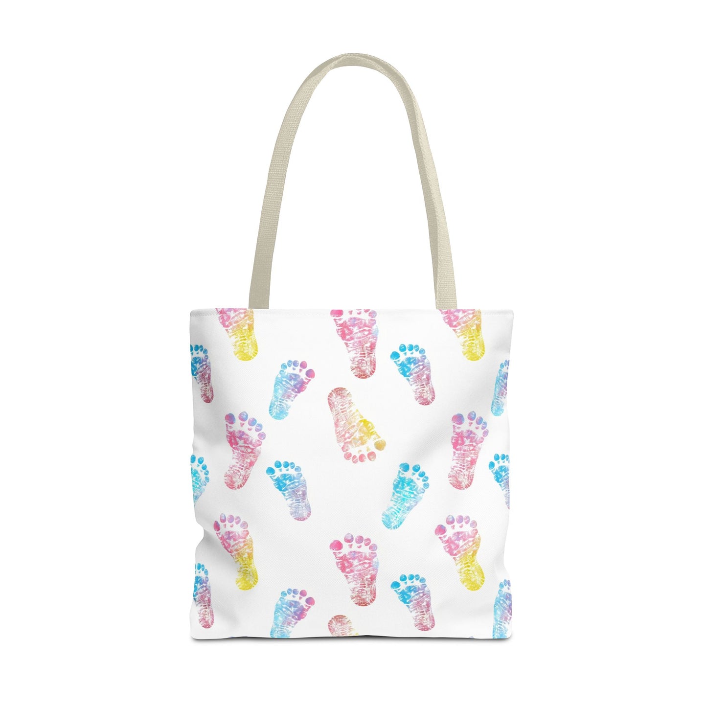 Colorful Baby Footprint Tote Bag,  Gift for New Moms