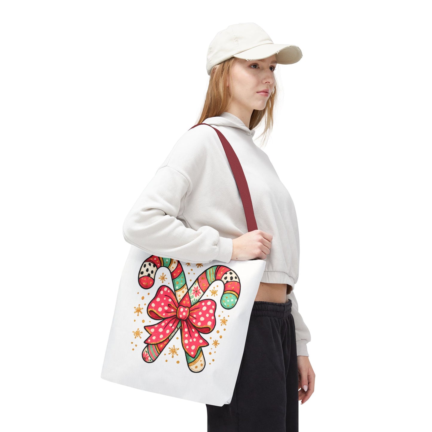 Candy Cane Holiday Tote Bag