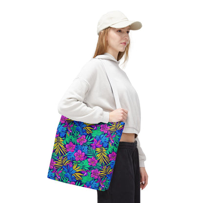 Tropical Floral Tote Bag, Beach Bag, Shopping Tote