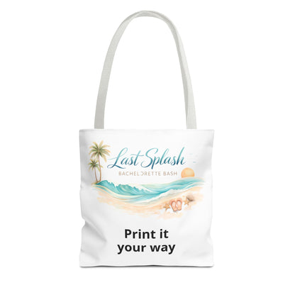"Last Splash" Personalized Bridesmaid Bag, Beach Bachelorette Tote Bag -