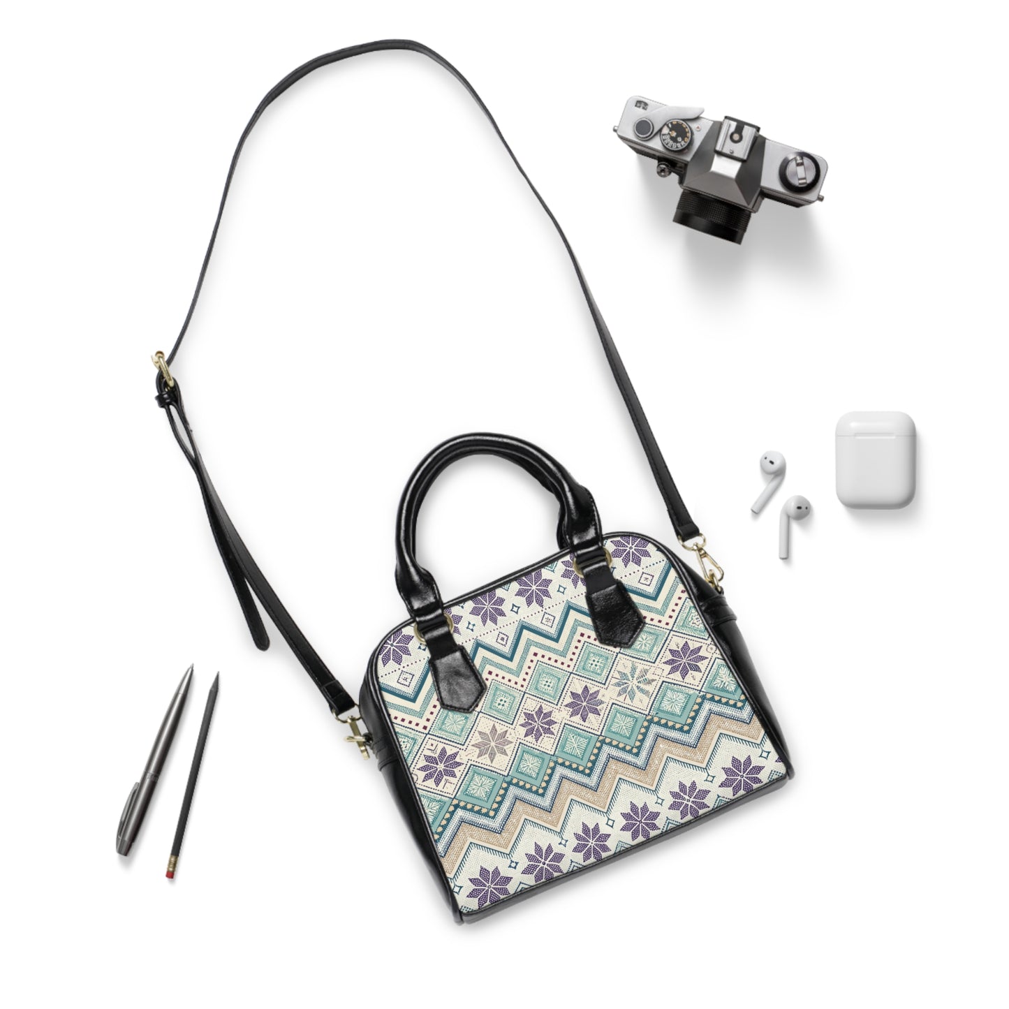 Nordic Chevron Shoulder Handbag
