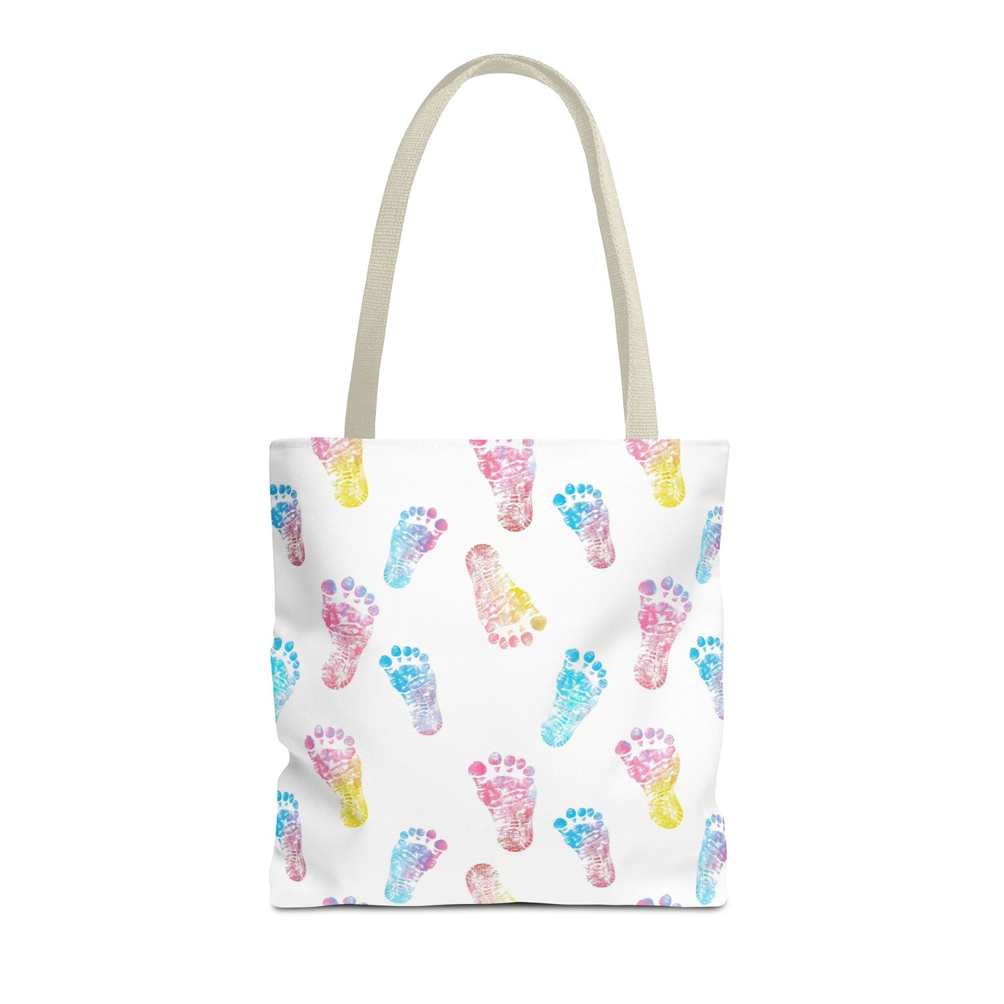 Colorful Baby Footprint Tote Bag,  Gift for New Moms