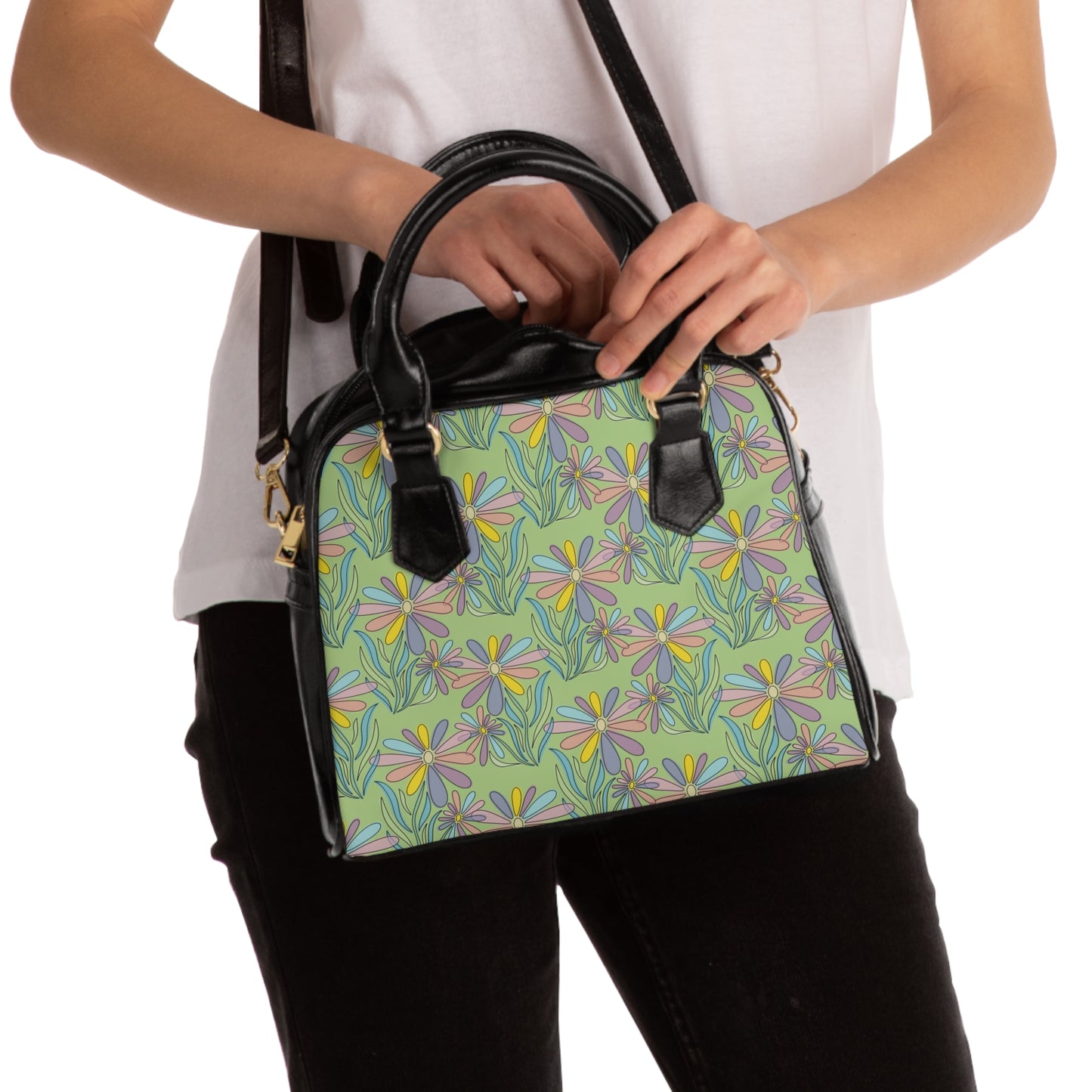 Whimsical Floral Shoulder Handbag