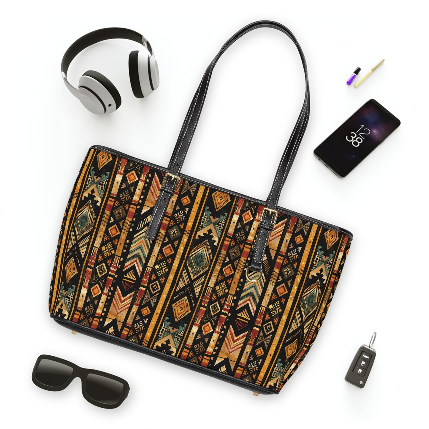 Tribal Aztec Pattern Shoulder Bag – Boho Geometric Tote