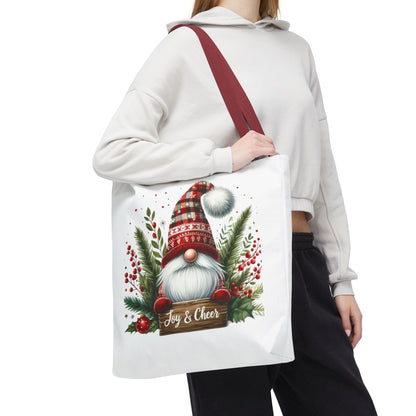 Christmas Gnome Tote Bag - Joy & Cheer Holiday Shopper