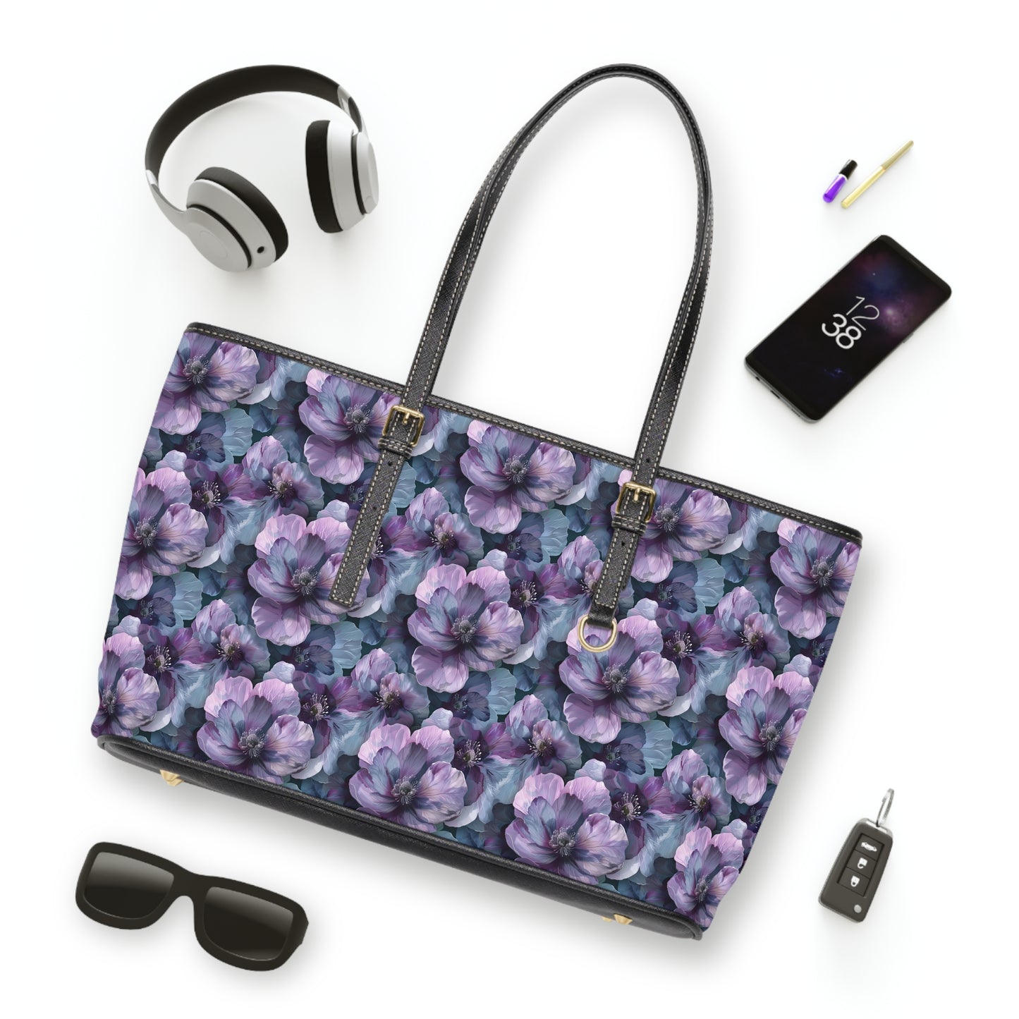Floral Purple Peony Shoulder Bag