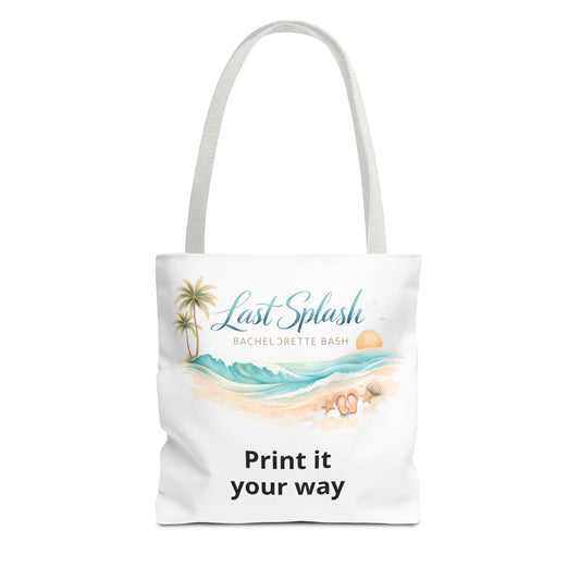 "Last Splash" Personalized Bridesmaid Bag, Beach Bachelorette Tote Bag -