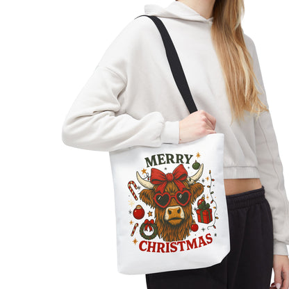 Christmas Cow Tote Bag