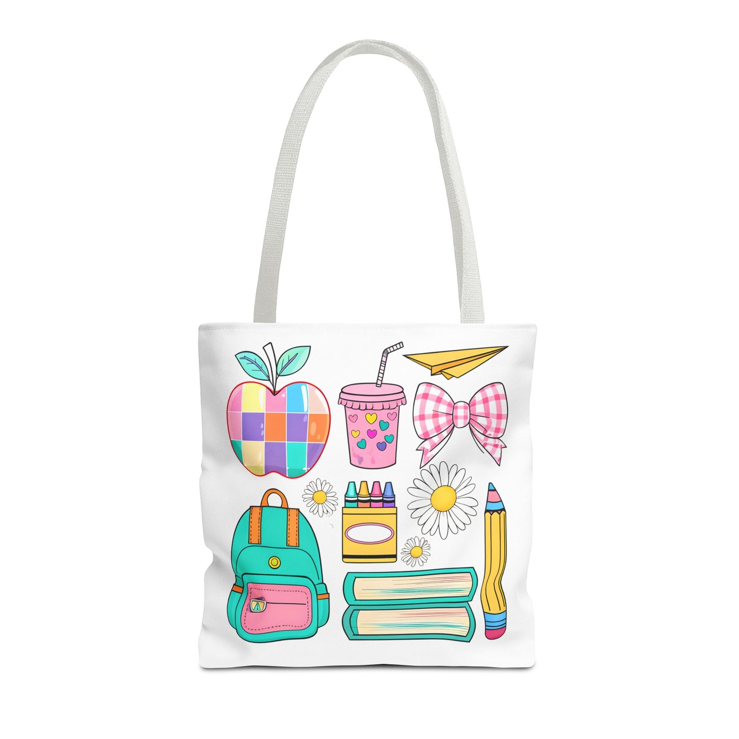 Colorful School Supplies Tote Bag, Perfect for Students & Teachers
