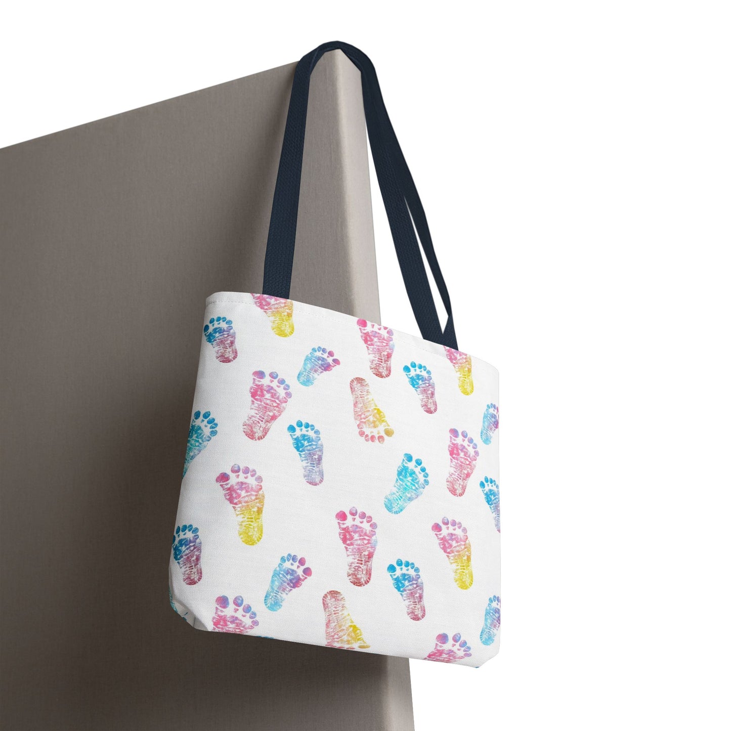Colorful Baby Footprint Tote Bag,  Gift for New Moms