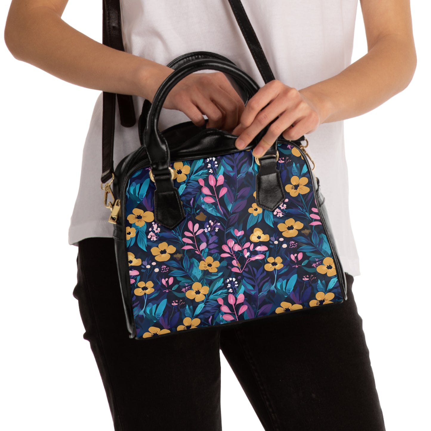 Colorful Floral Shoulder Handbag