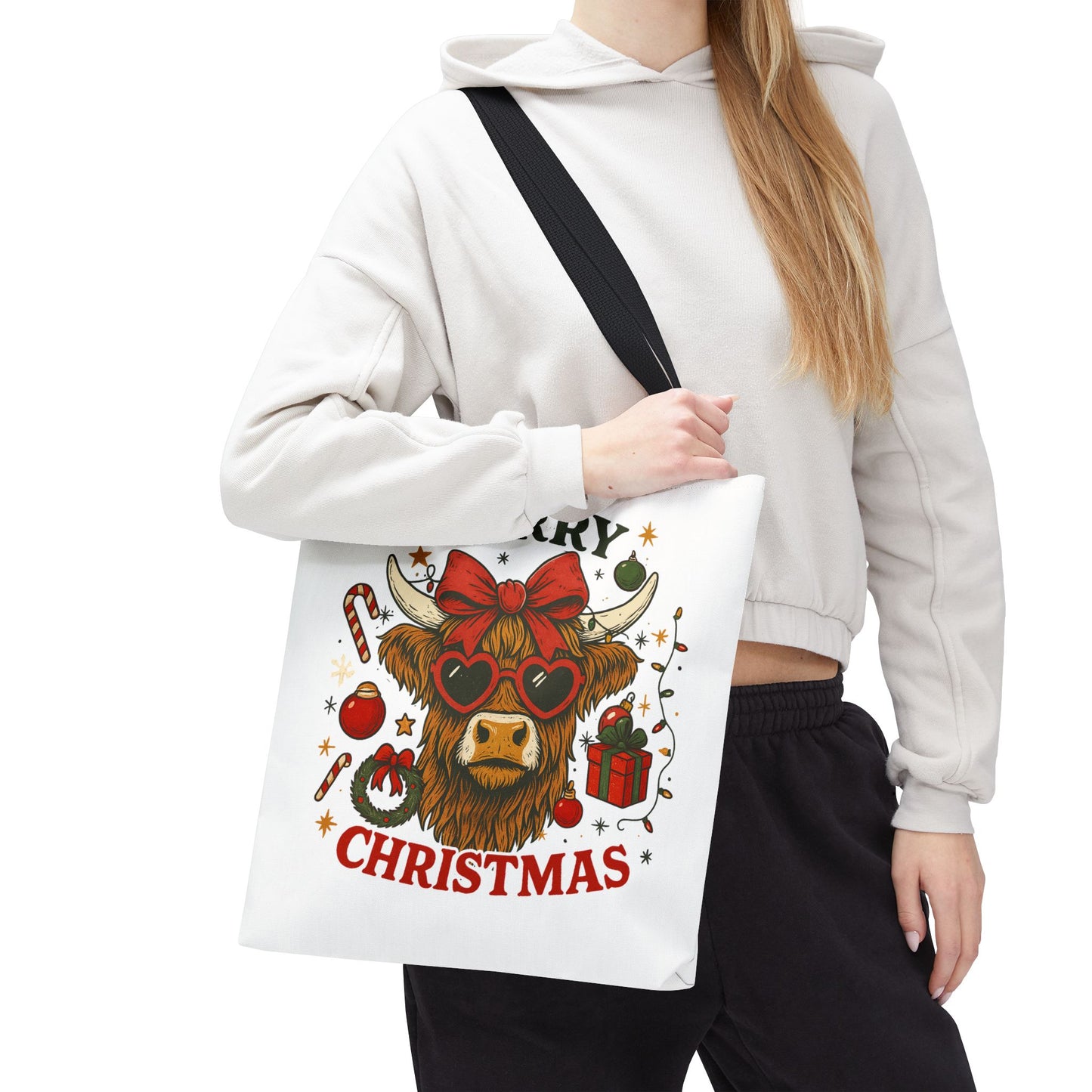 Christmas Cow Tote Bag