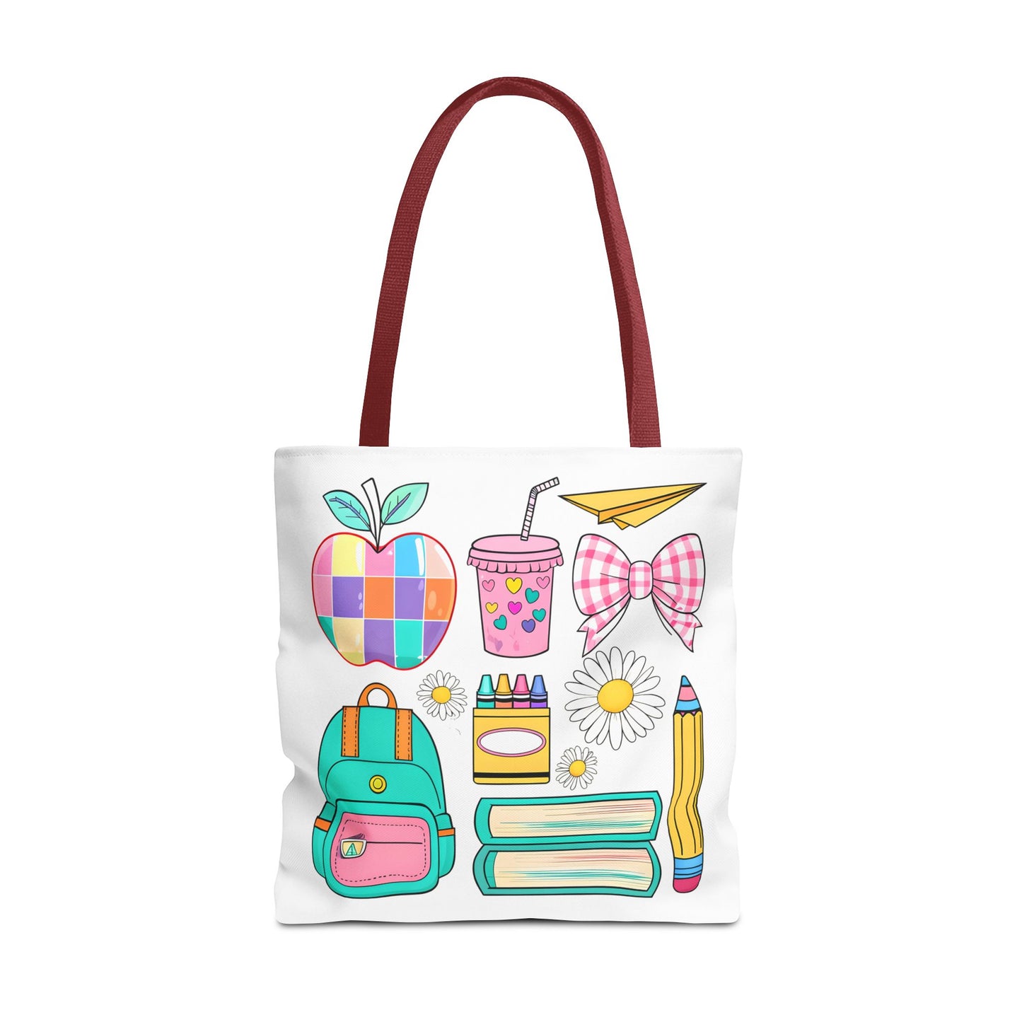 Colorful School Supplies Tote Bag, Perfect for Students & Teachers