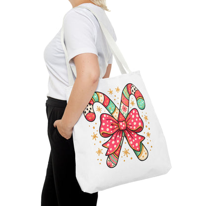 Candy Cane Holiday Tote Bag