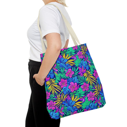 Tropical Floral Tote Bag, Beach Bag, Shopping Tote