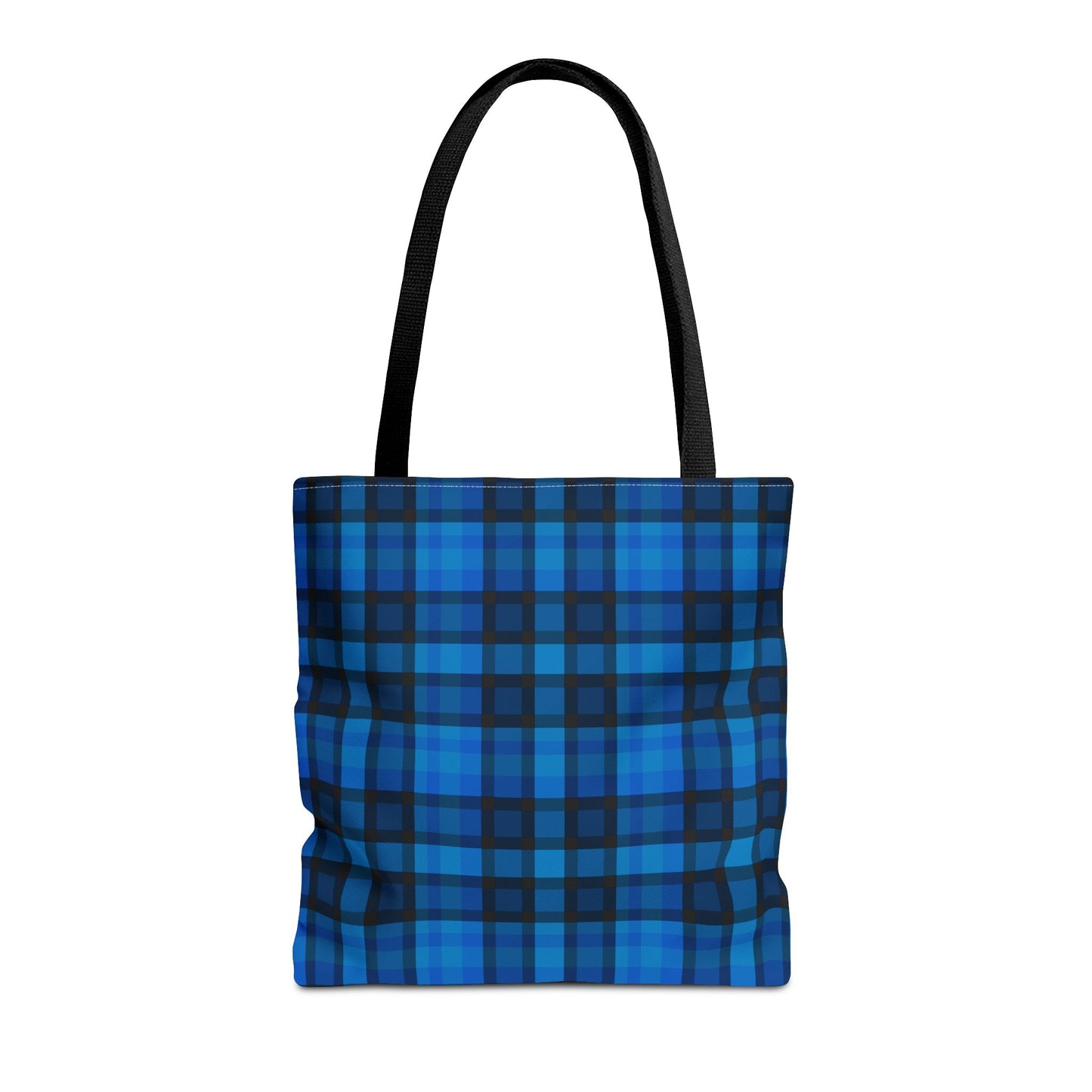 Blue Plaid Tote Bag, Gift for Her or Him,