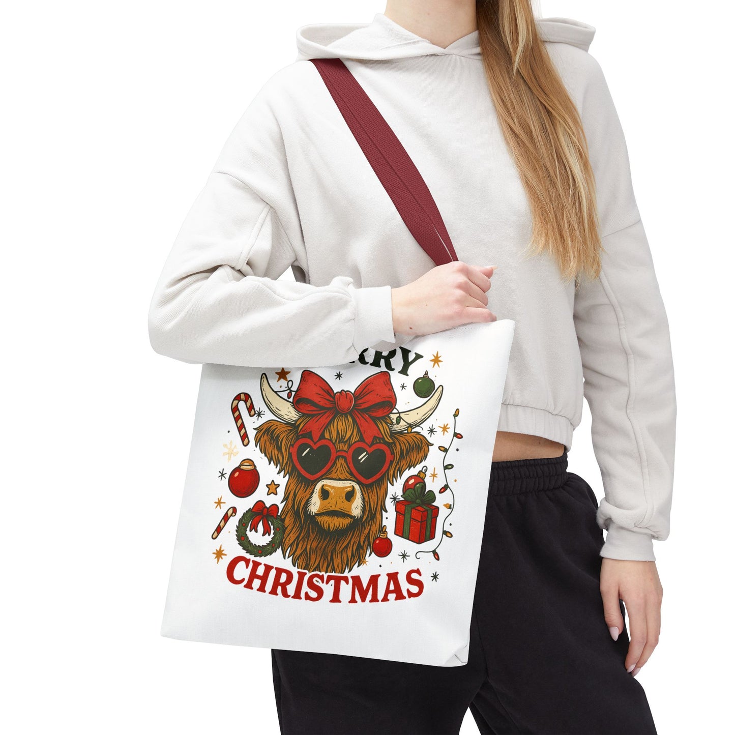 Christmas Cow Tote Bag