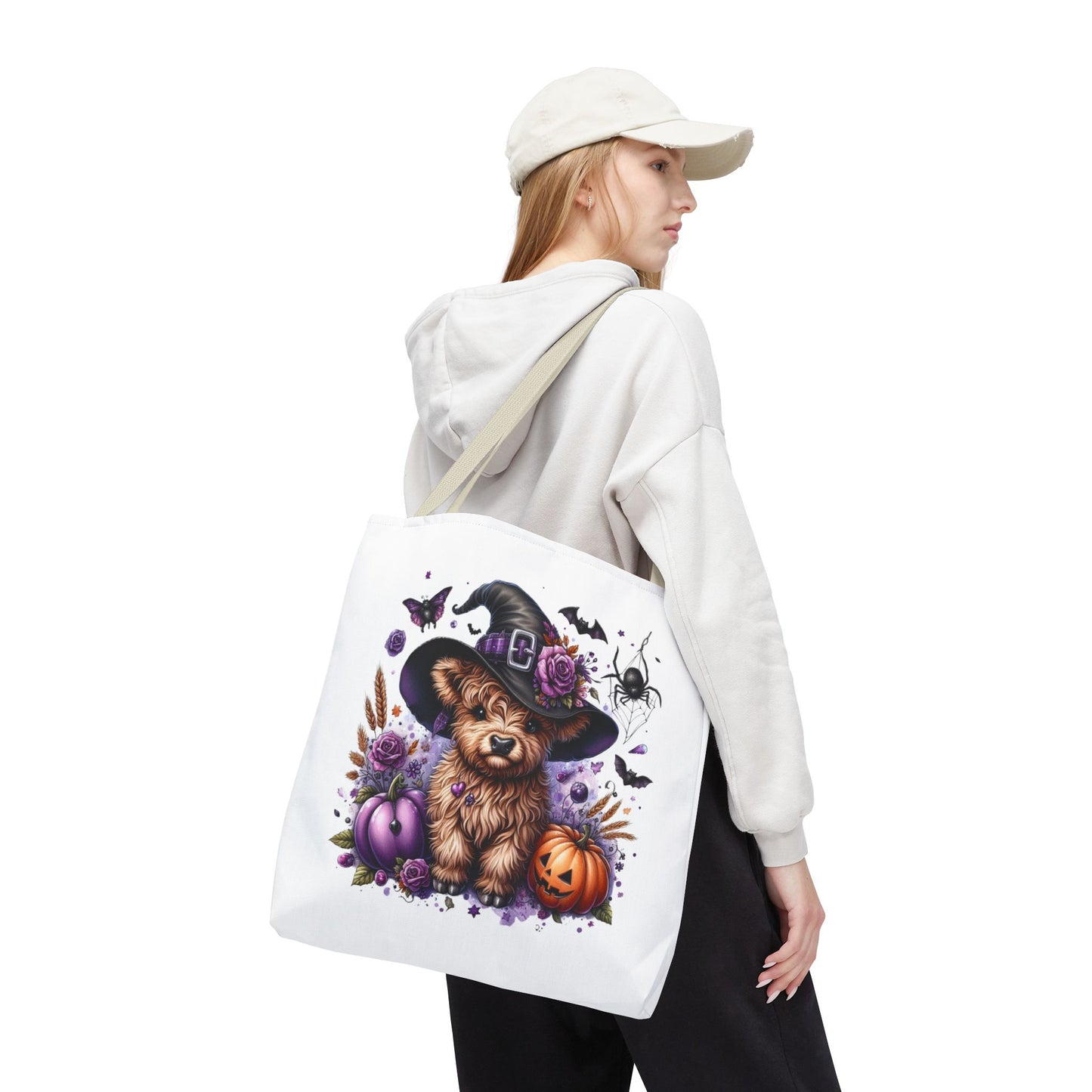 Halloween Cow Witch Tote Bag