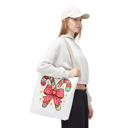 Candy Cane Holiday Tote Bag