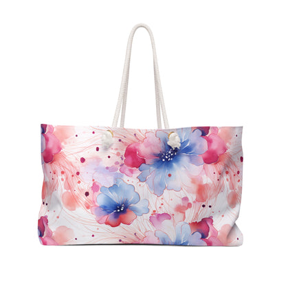 Floral Watercolor Weekender Travel Beach Bag