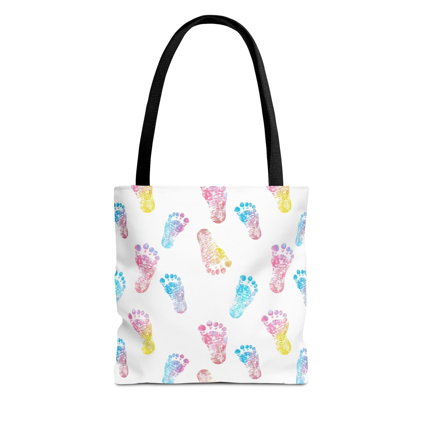 Colorful Baby Footprint Tote Bag,  Gift for New Moms