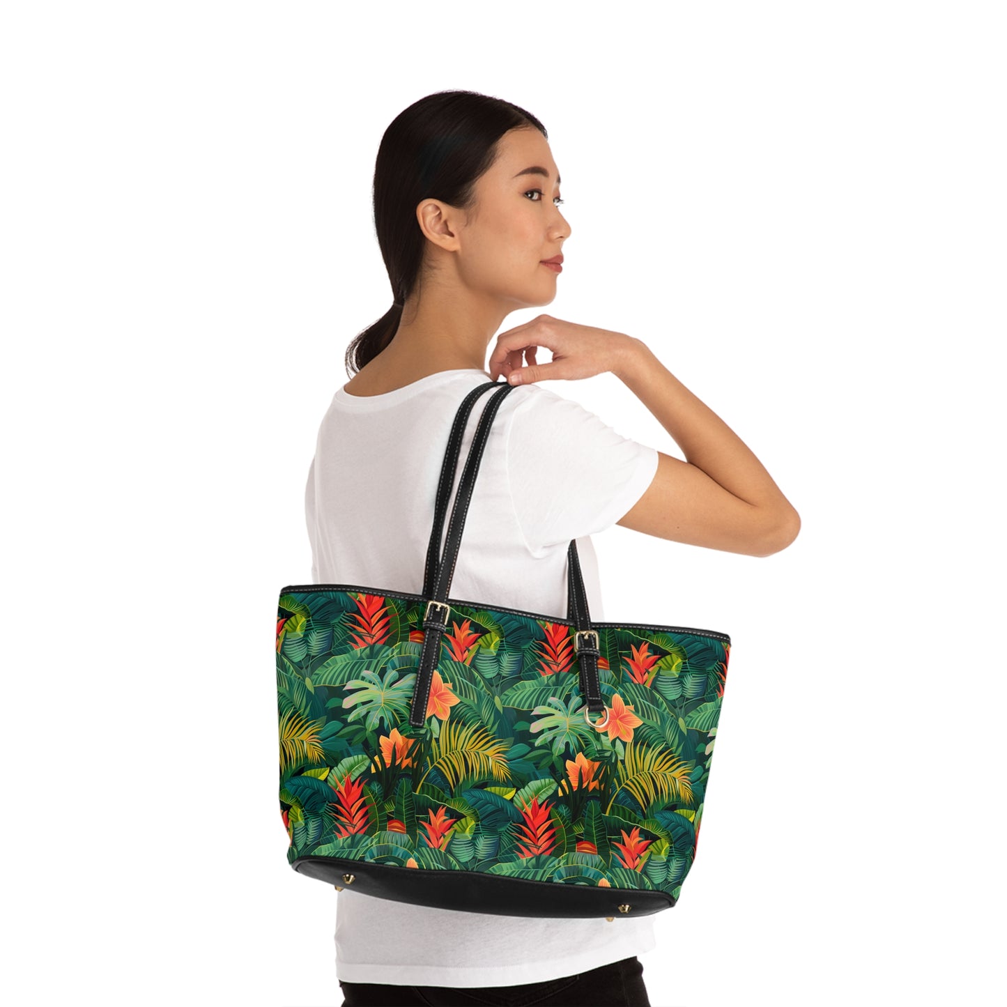 Vibrant Jungle Print Shoulder Bag