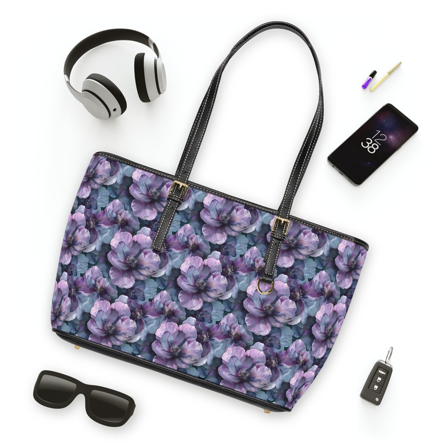Floral Purple Peony Shoulder Bag