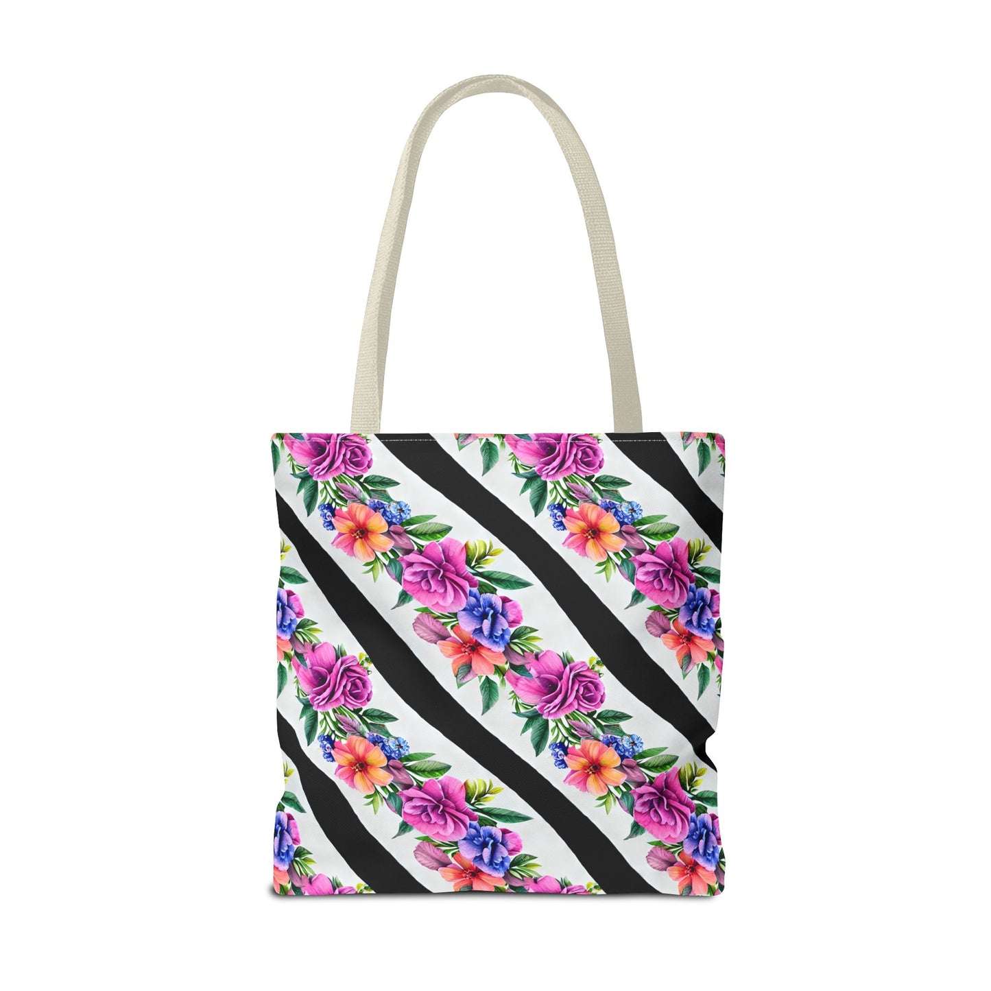 Floral Stripe Tote Bag,