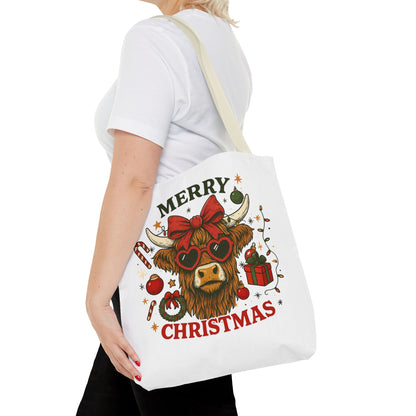 Christmas Cow Tote Bag