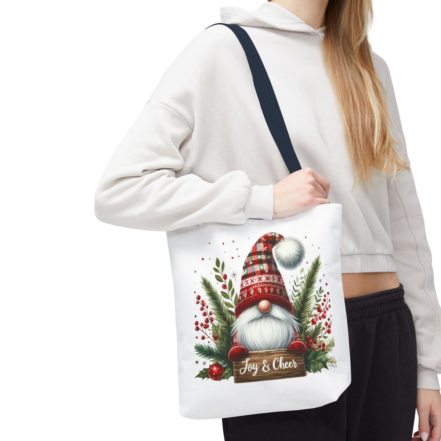 Christmas Gnome Tote Bag - Joy & Cheer Holiday Shopper