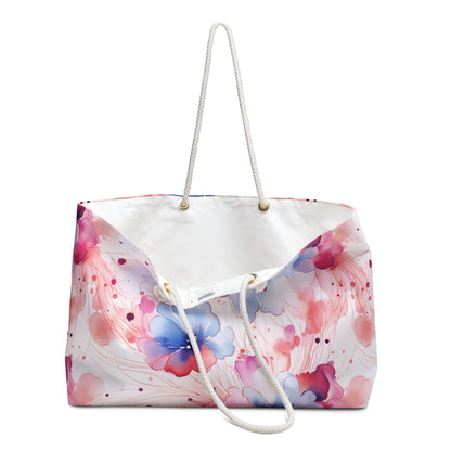 Floral Watercolor Weekender Travel Beach Bag