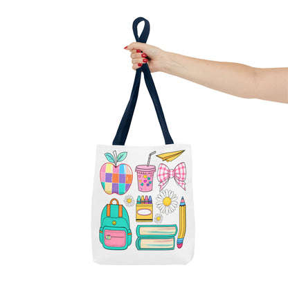 Colorful School Supplies Tote Bag, Perfect for Students & Teachers