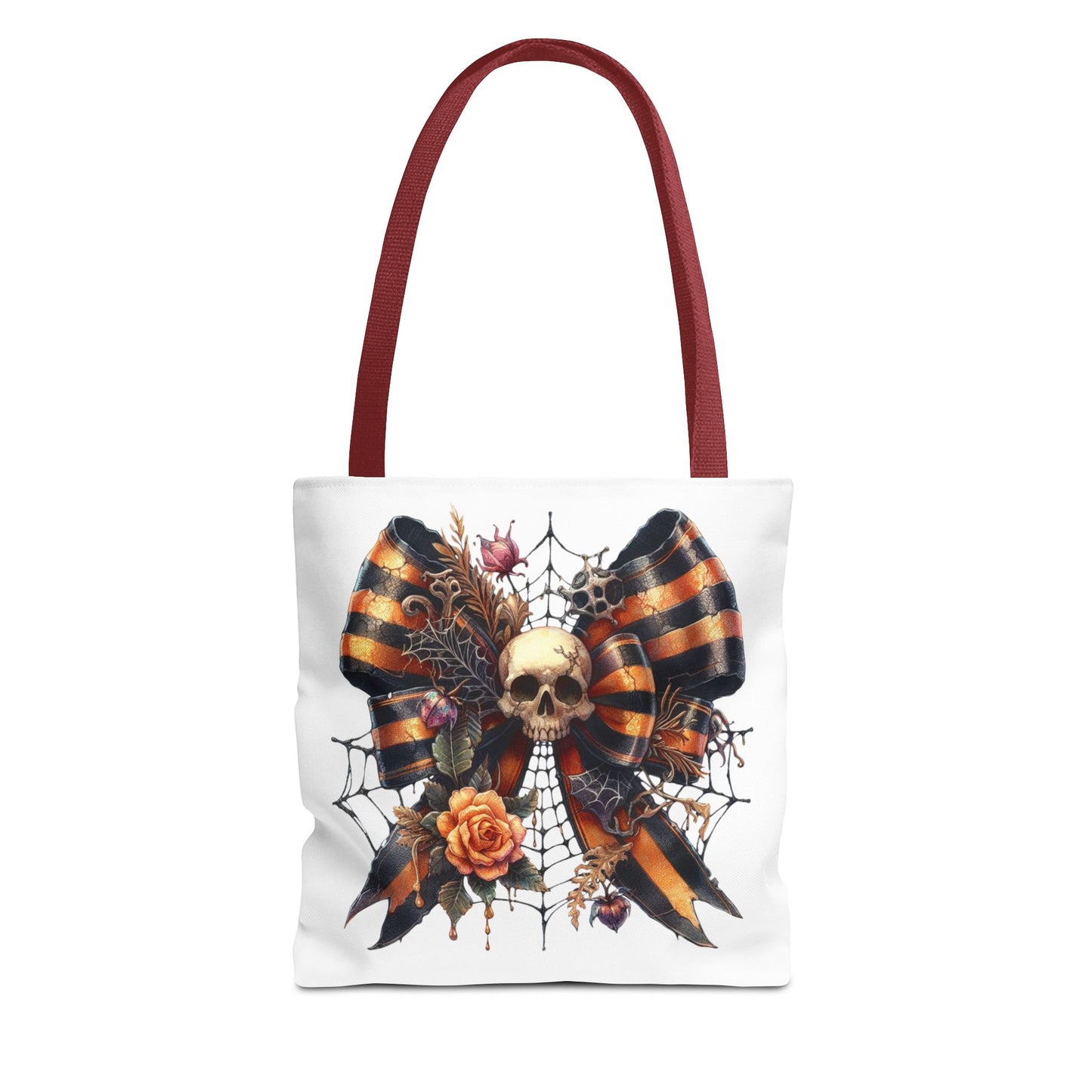 Halloween Skull & Ribbon Tote Bag