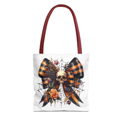 Halloween Skull & Ribbon Tote Bag