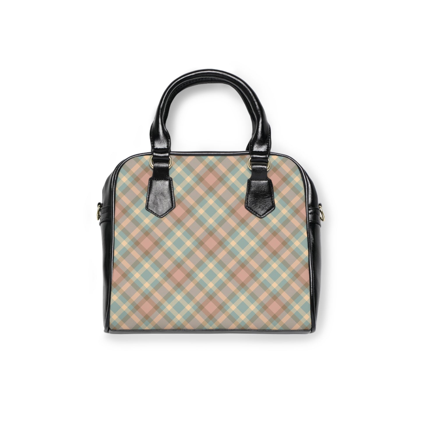 Vintage Pastel Plaid Shoulder Handbag