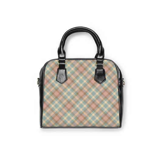 Vintage Pastel Plaid Shoulder Handbag